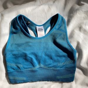 Gymshark geo seamless sports bra. Blue